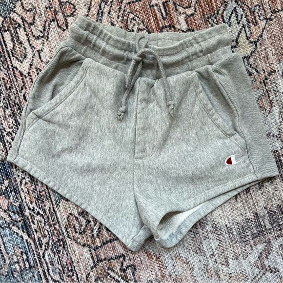 Champion Reverse Weave Shorts Heather Grey Size XS 2” Inseam Drawstring Waist - Picture 3 of 9